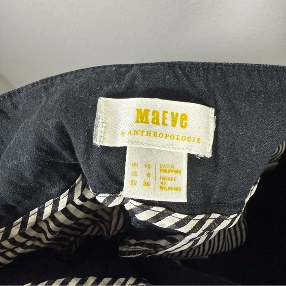 Maeve Anthropologie The Naomi Linen Wide-Leg Flare Pants in Black Size 6 - Picture 14 of 15